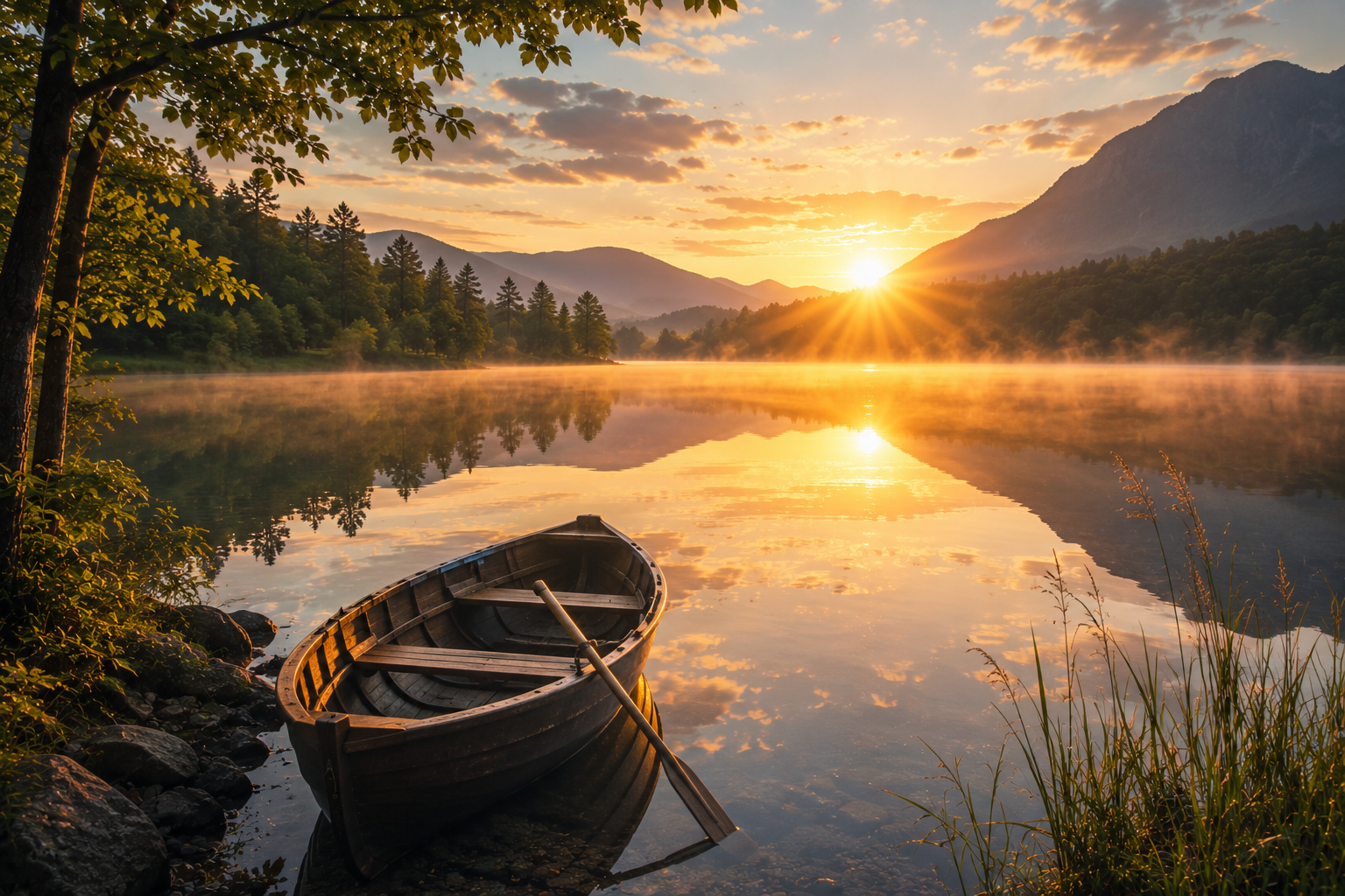 A contemplative landscape in warm light